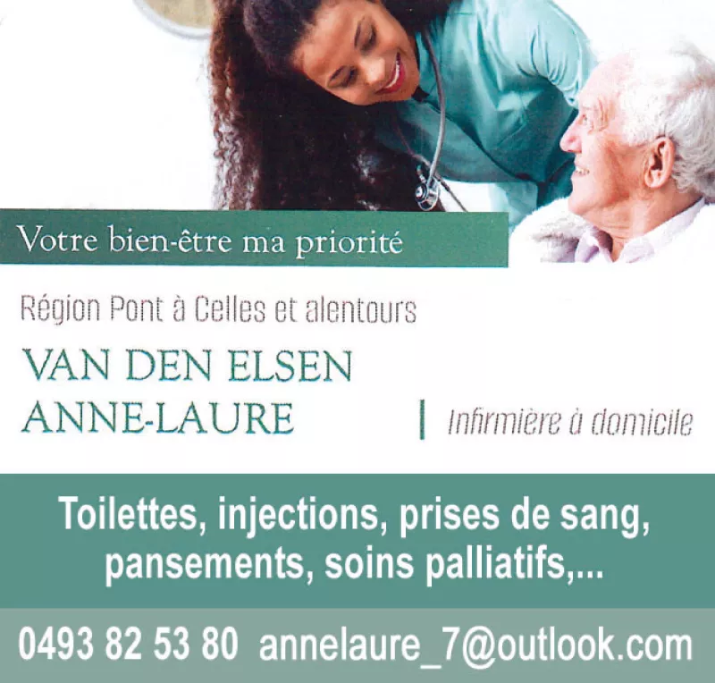 Photo : Anne-Laure Van Den Elsen, Infirmières à domicile à Pont-à-Celles, Les Bons Villers & entités