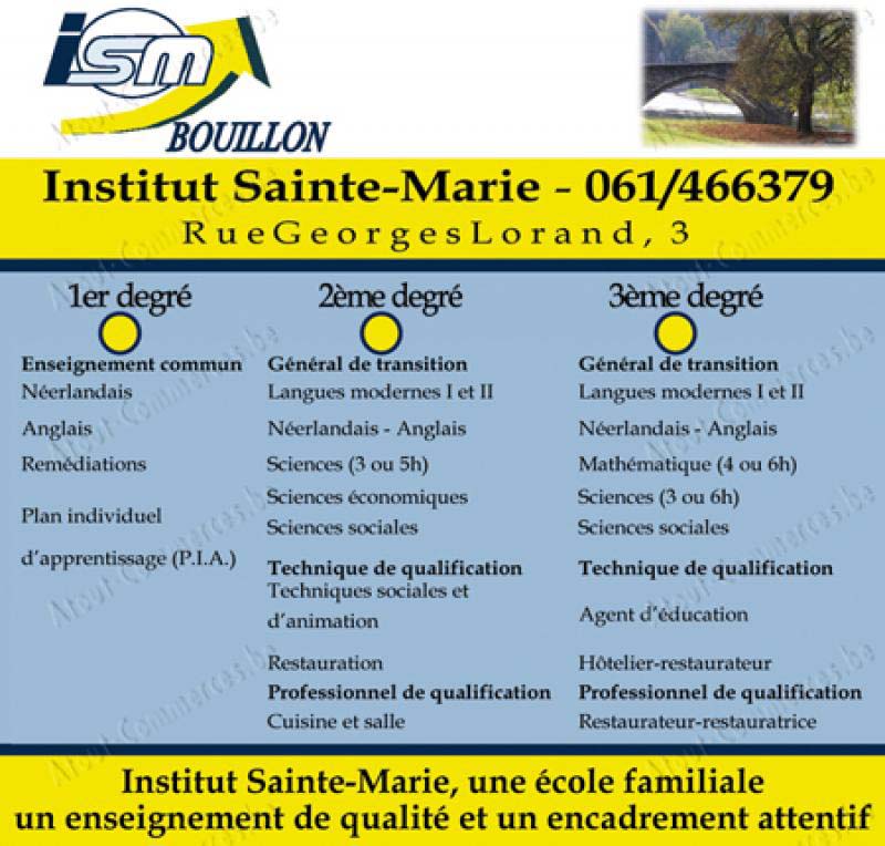 Institut Ste-Marie de Bouillon - Enseignement Secondaire