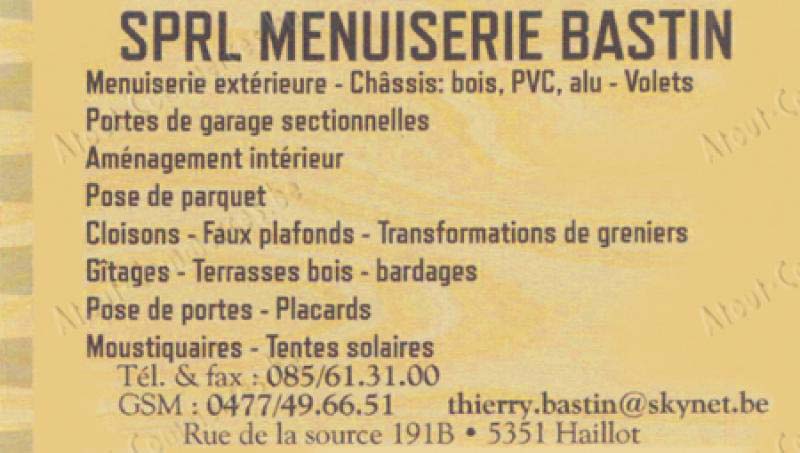 SPRL Menuiserie Bastin Thierry
